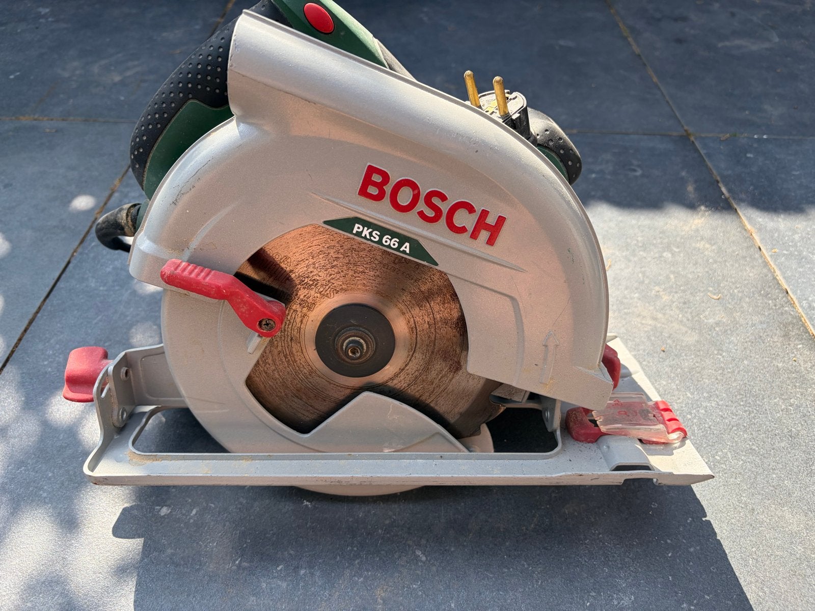 Bosch PKS 66 A Cirkelzaag - Werkt perfect, compleet, Ophalen of Verzenden, Gebruikt, Cirkelzaag