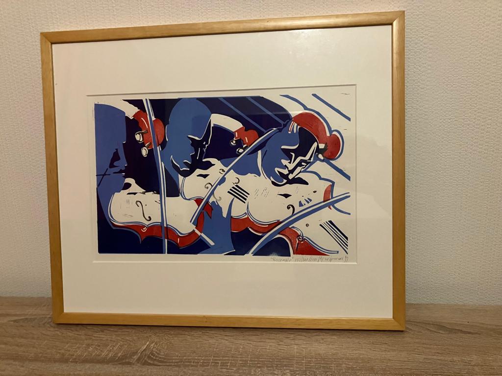 Schilderij “Ensemble” Jos B.J. Wigman , Ophalen, Gebruikt, 50 tot 75 cm, Schilderij