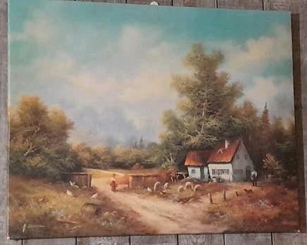 Schilderij 'Hutje op de hei' - Boerderijtafereel, Ophalen