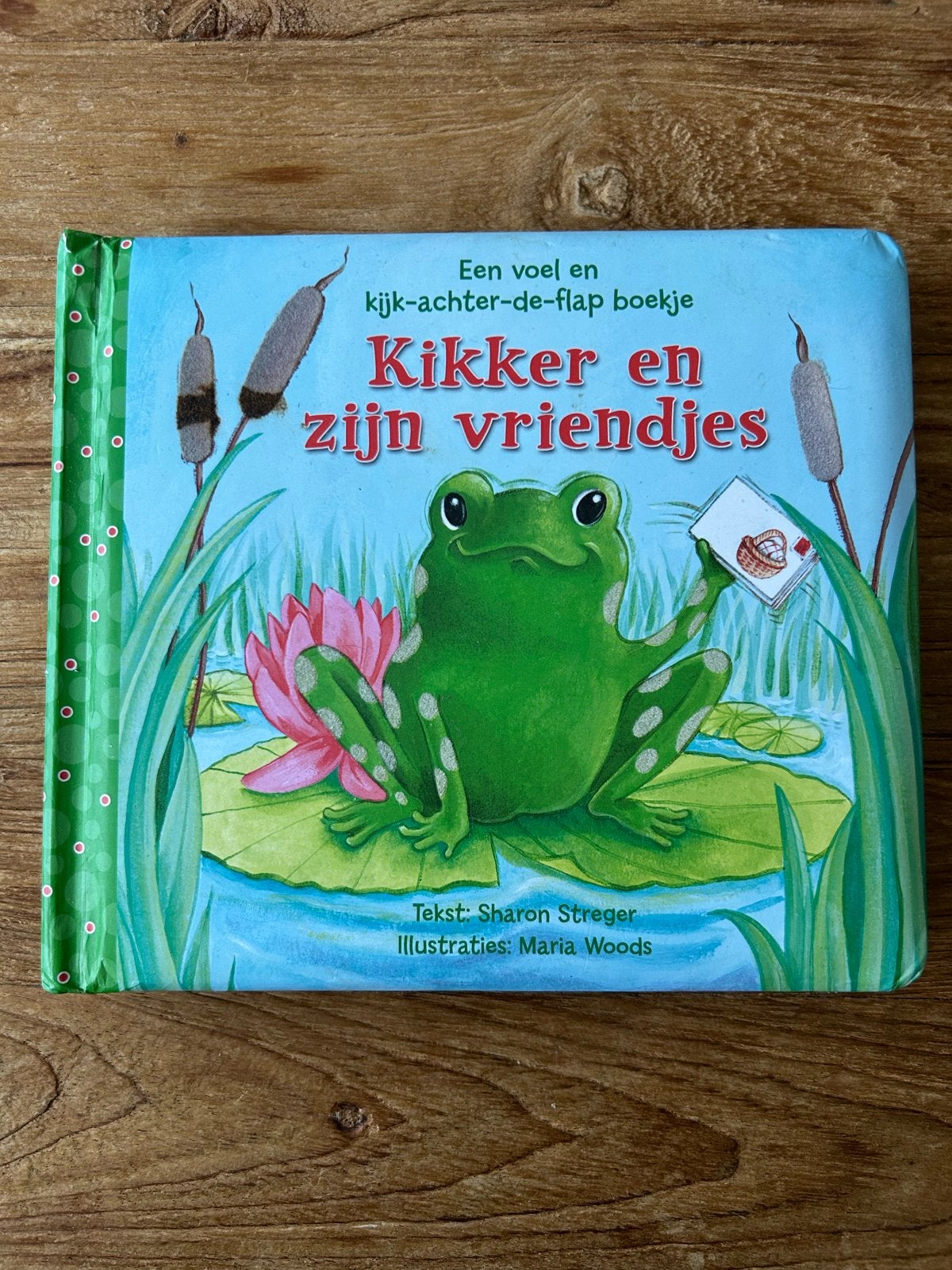 Kikker en zijn vriendjes - Voel- en kijk-achter-de-flap boek, Verzenden, Zo goed als nieuw, Uitklap-, Voel- of Ontdekboek, 1 tot 2 jaar