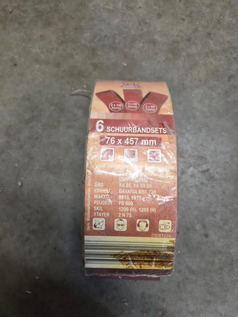 6 Schuurbandsets 76 x 457 mm - Diverse Korrels, Doe-het-zelf en Verbouw, Gereedschap | Schuurmachines, Ophalen of Verzenden, Nieuw