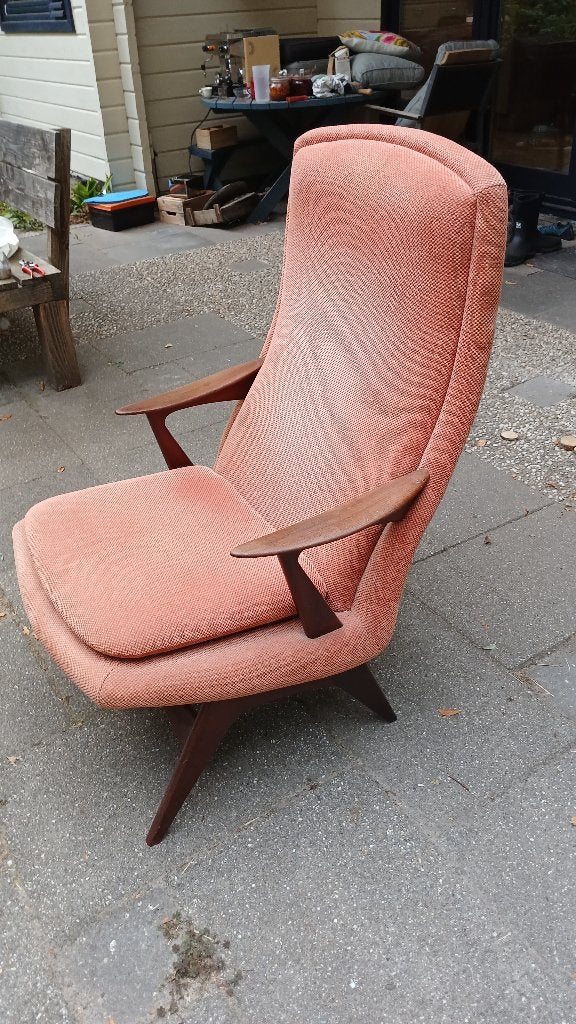 Vintage stoel  Karl Edvard Korseth (LK Hjelle), Huis en Inrichting, Fauteuils, Ophalen, 75 tot 100 cm, Zo goed als nieuw, Stof