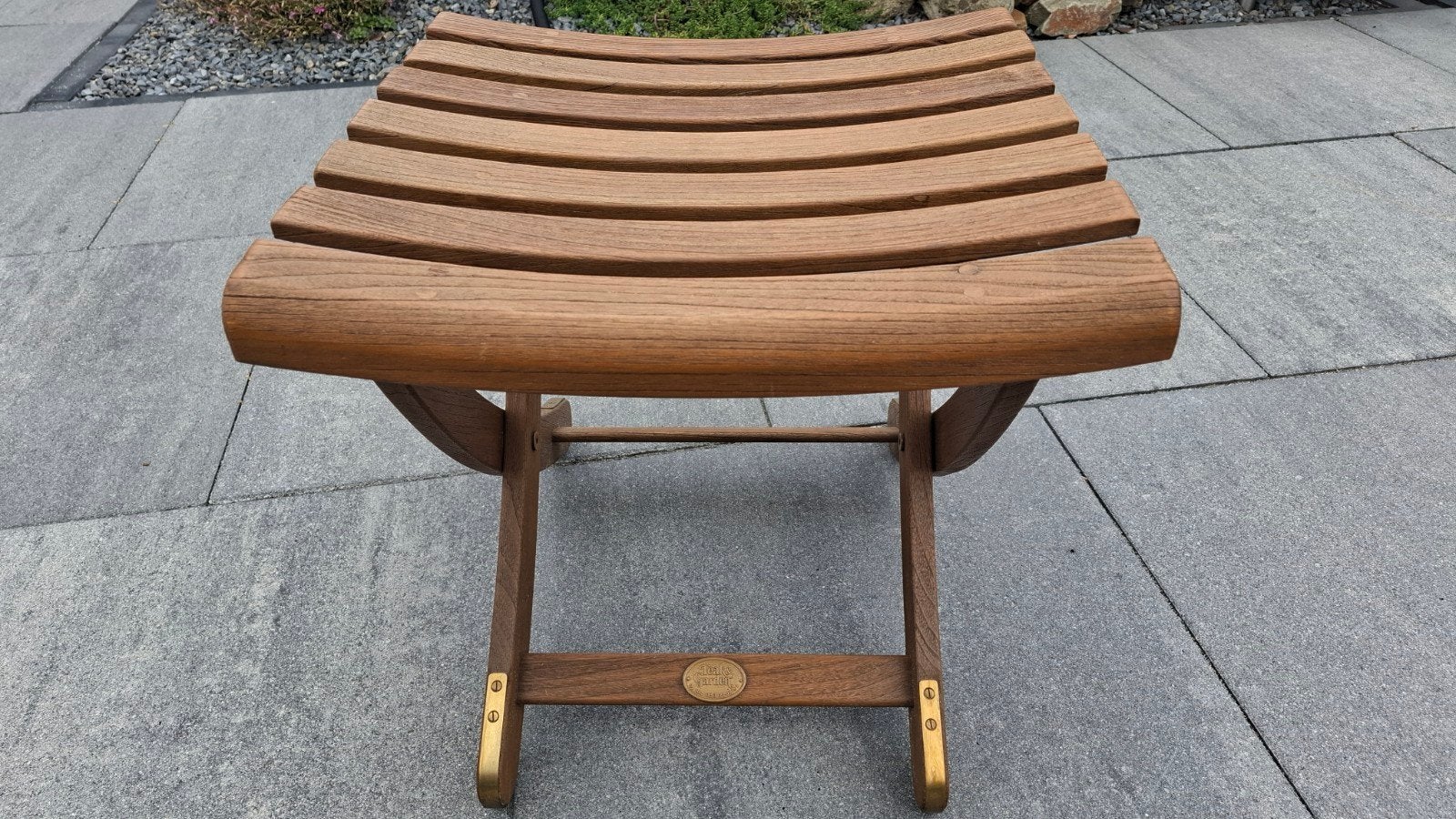 Teak & Garden voetenbankje/krukje - opvouwbaar, Tuin en Terras, Ophalen, Zo goed als nieuw