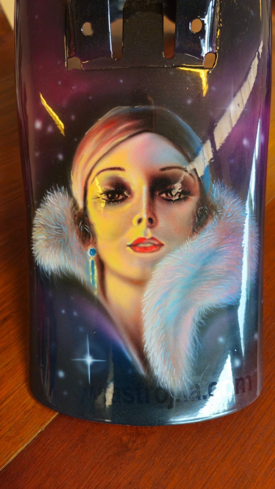 Harley-Davidson Custom Airbrush Spatbord – Galaxy Lady –, Motoren, Ophalen, Gebruikt