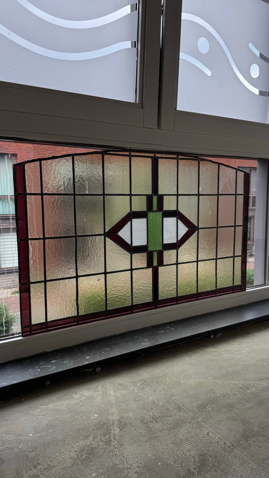 Glas in lood raam - Decoratief, Doe-het-zelf en Verbouw, Glas en Ramen, Ophalen, Gevelraam of Ruit, Gebruikt, 80 tot 120 cm