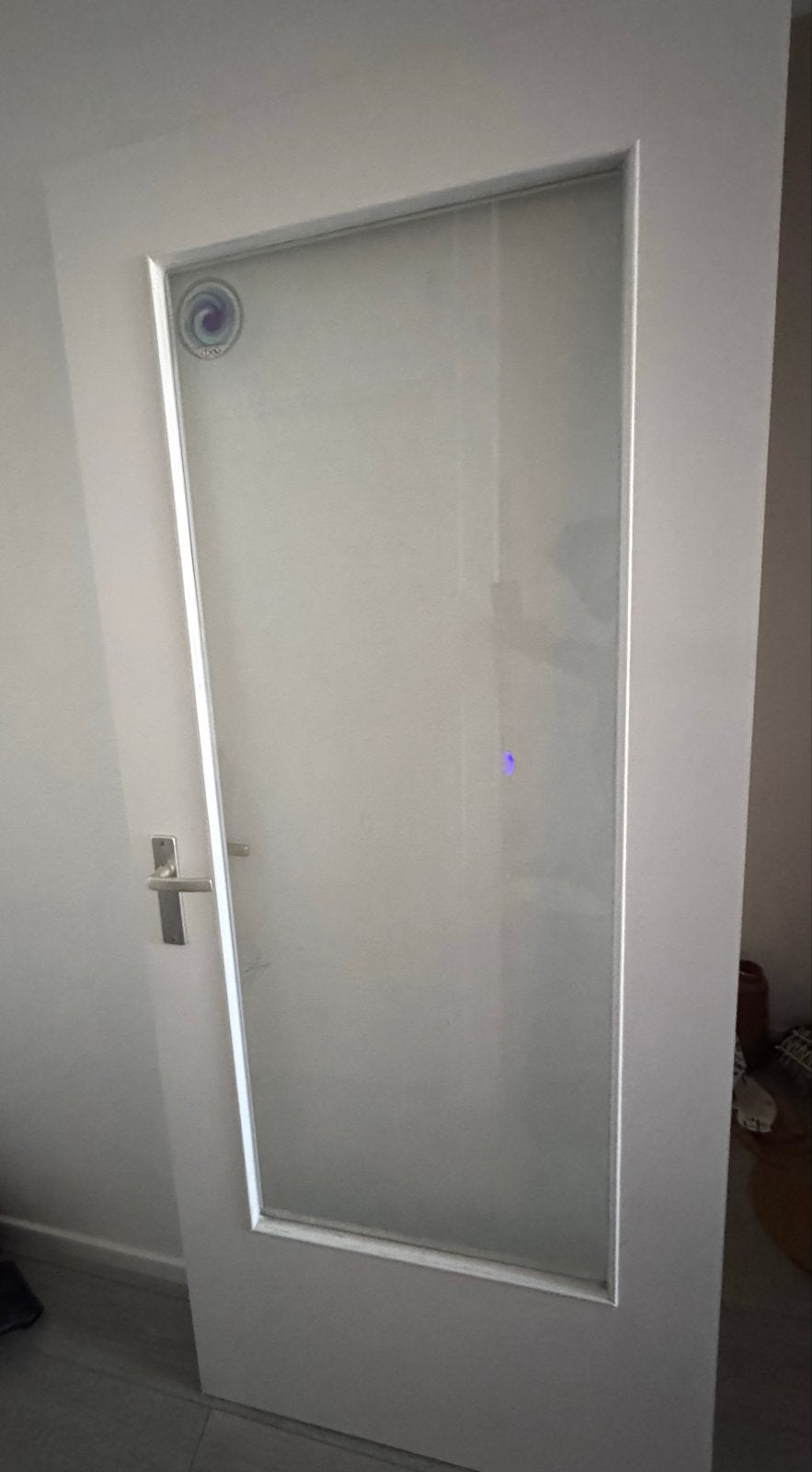 Opdekdeur met glas 201,5x83 cm, Ophalen, Gebruikt, 80 tot 100 cm, Binnendeur
