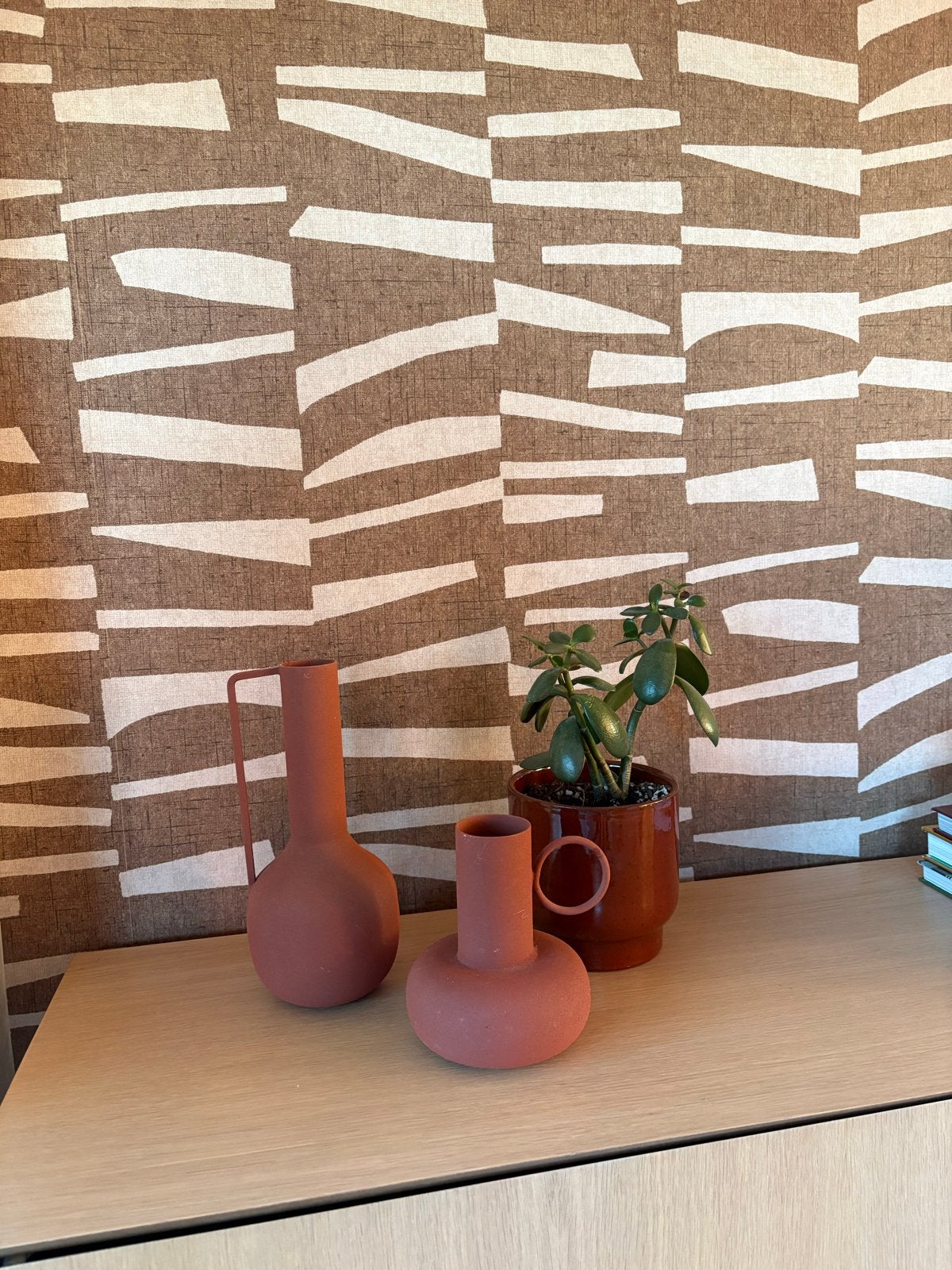 Set van 2 terracotta vazen By Boo, Huis en Inrichting, Ophalen, Oranje, Zo goed als nieuw, Geschikt voor droogbloemen