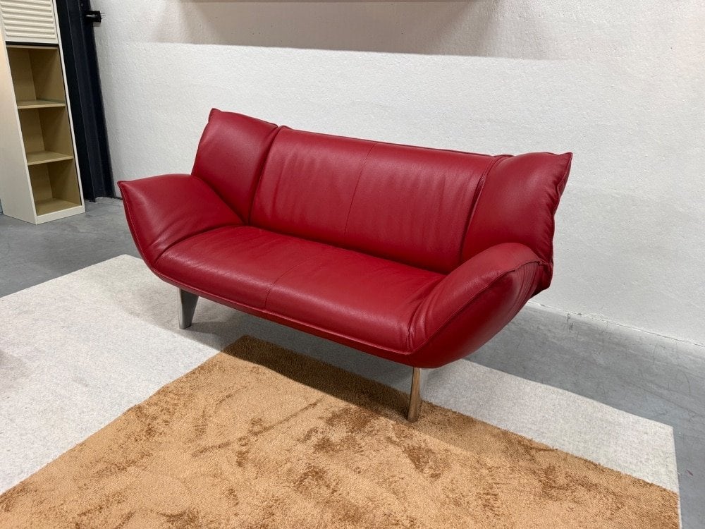 Als nieuw Leolux Tango 2 Zits Bank rood leer, Leolux, Info@leolux.nl, 150 tot 200 cm, Tweepersoons