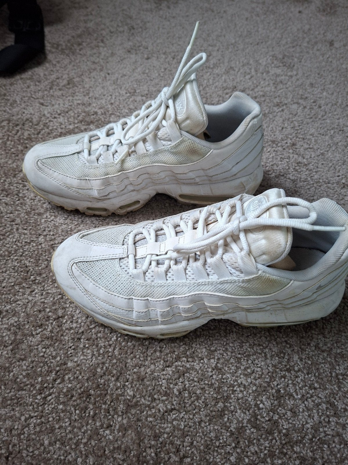 Nike Air Max 95 Triple White Sneakers - Maat 41, Wit, Ophalen of Verzenden, Sneakers of Gympen, Gedragen