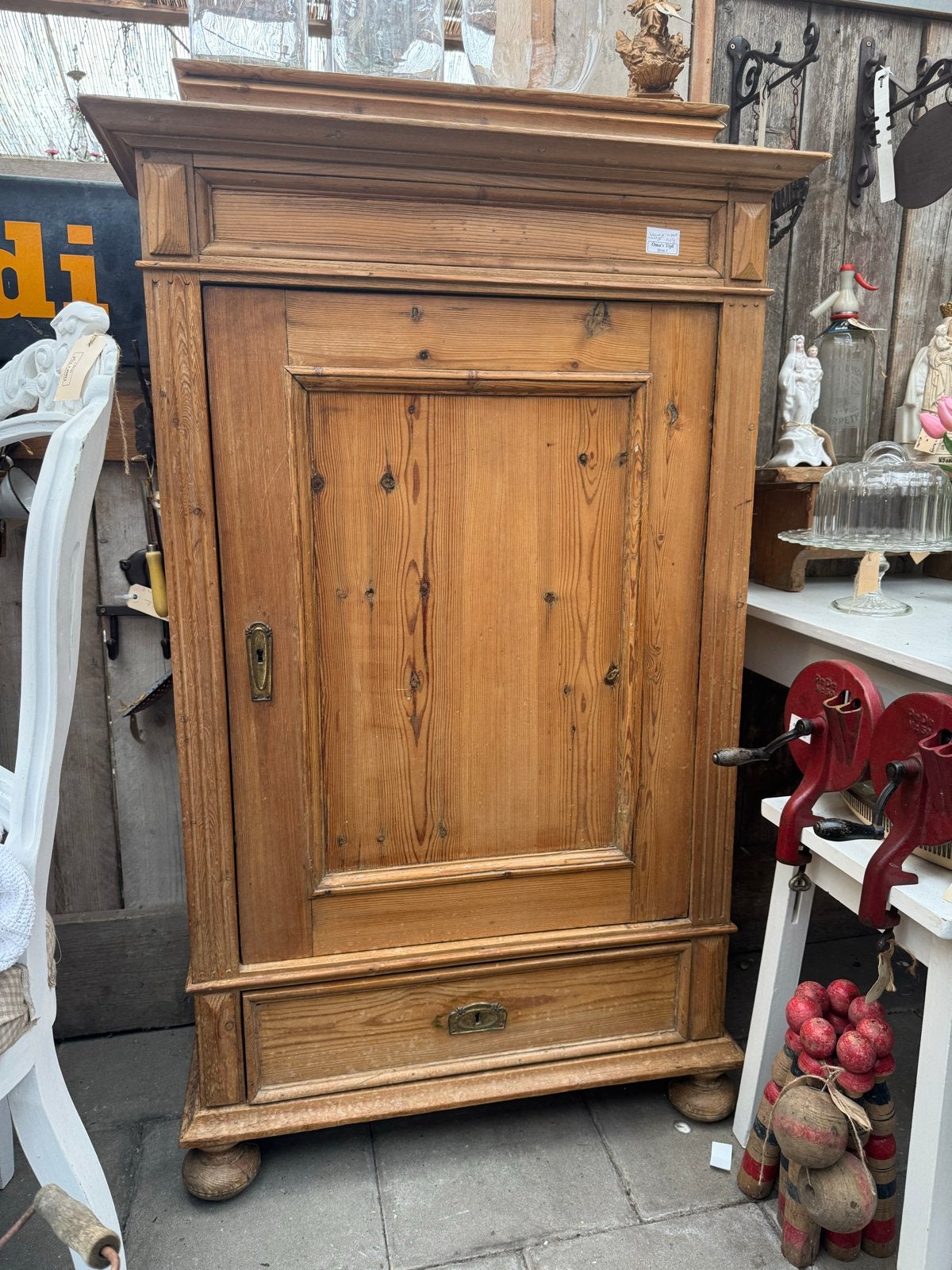 Antieke Ondiepe Kast - Massief Hout, Antiek en Kunst, Antiek | Meubels | Kasten, Ophalen