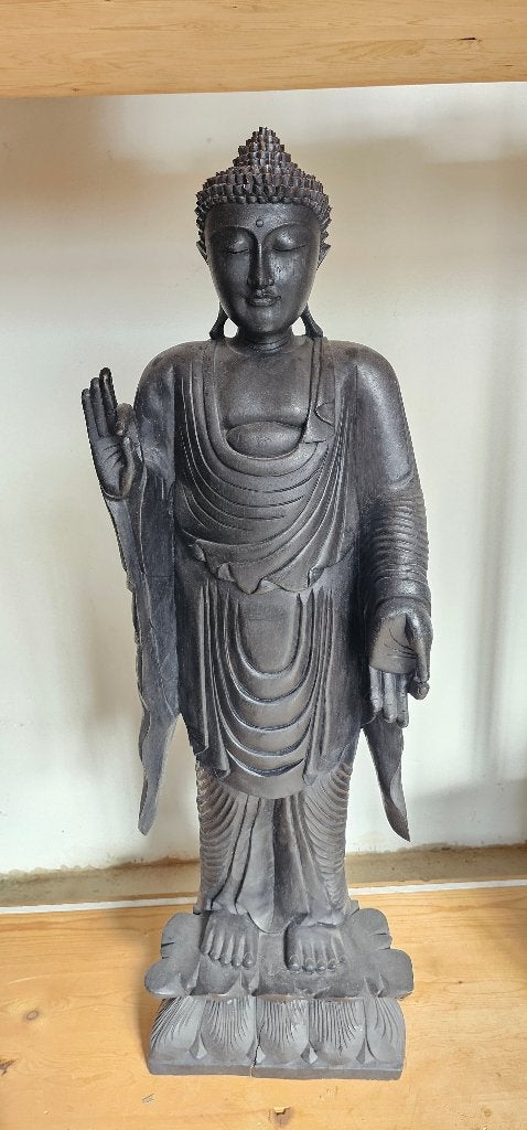 UITVERKOOP: Boeddha Staand uit Bali, Antiek en Kunst, Ophalen, 50 - 100 cm, Handgemaakt, Zwart