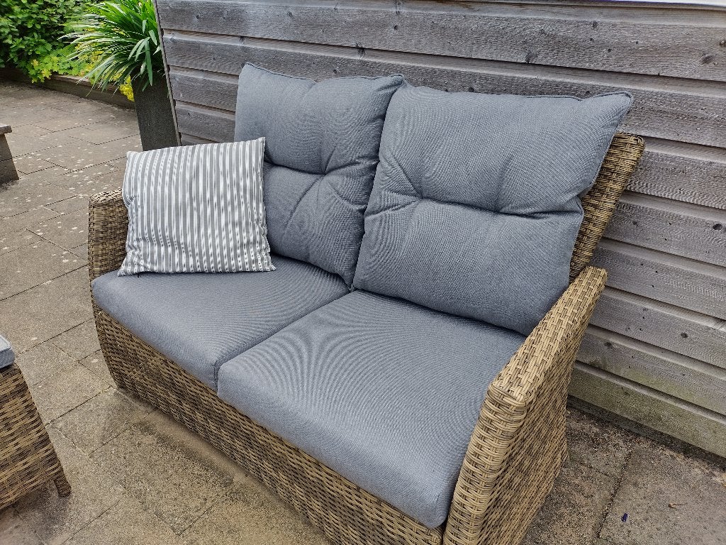 Wicker tuin-/loungebank, Tuin en Terras, Tuinsets en Loungesets, Gebruikt, Loungeset, Wicker, Bank