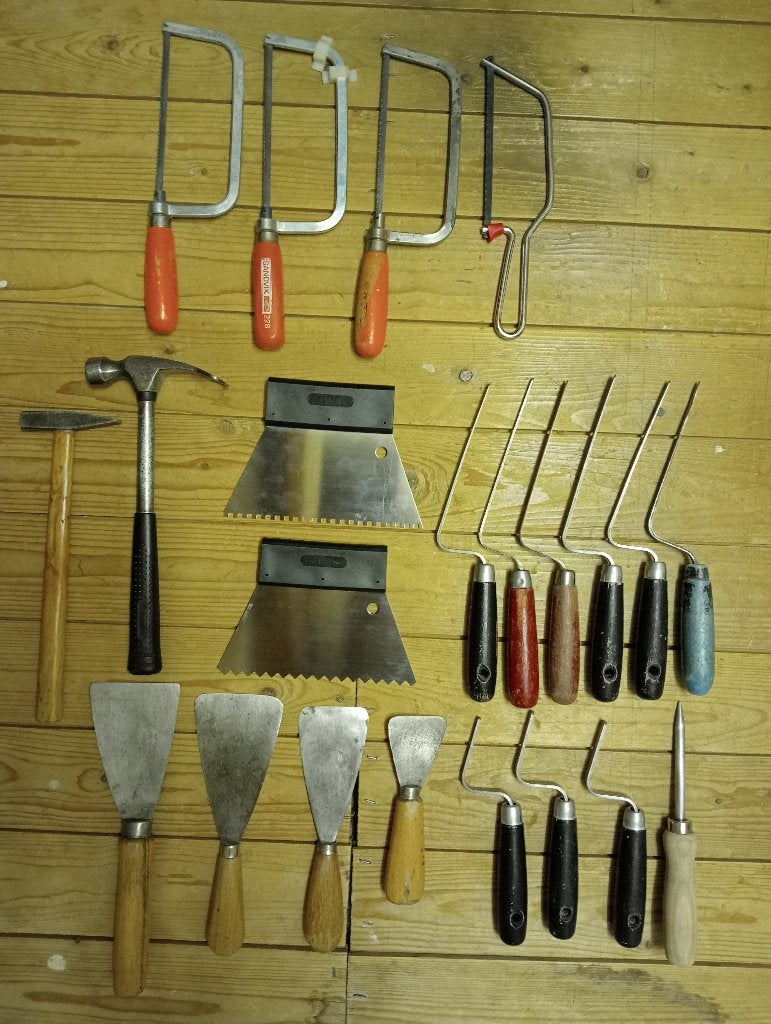 Hamers, lijmklemmen, plamuurmessen, metselen, zagen enz, Ophalen of Verzenden, Nieuw