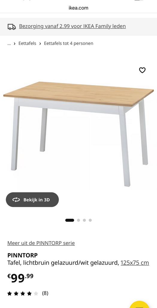Eettafel IKEA, Ophalen, Zo goed als nieuw