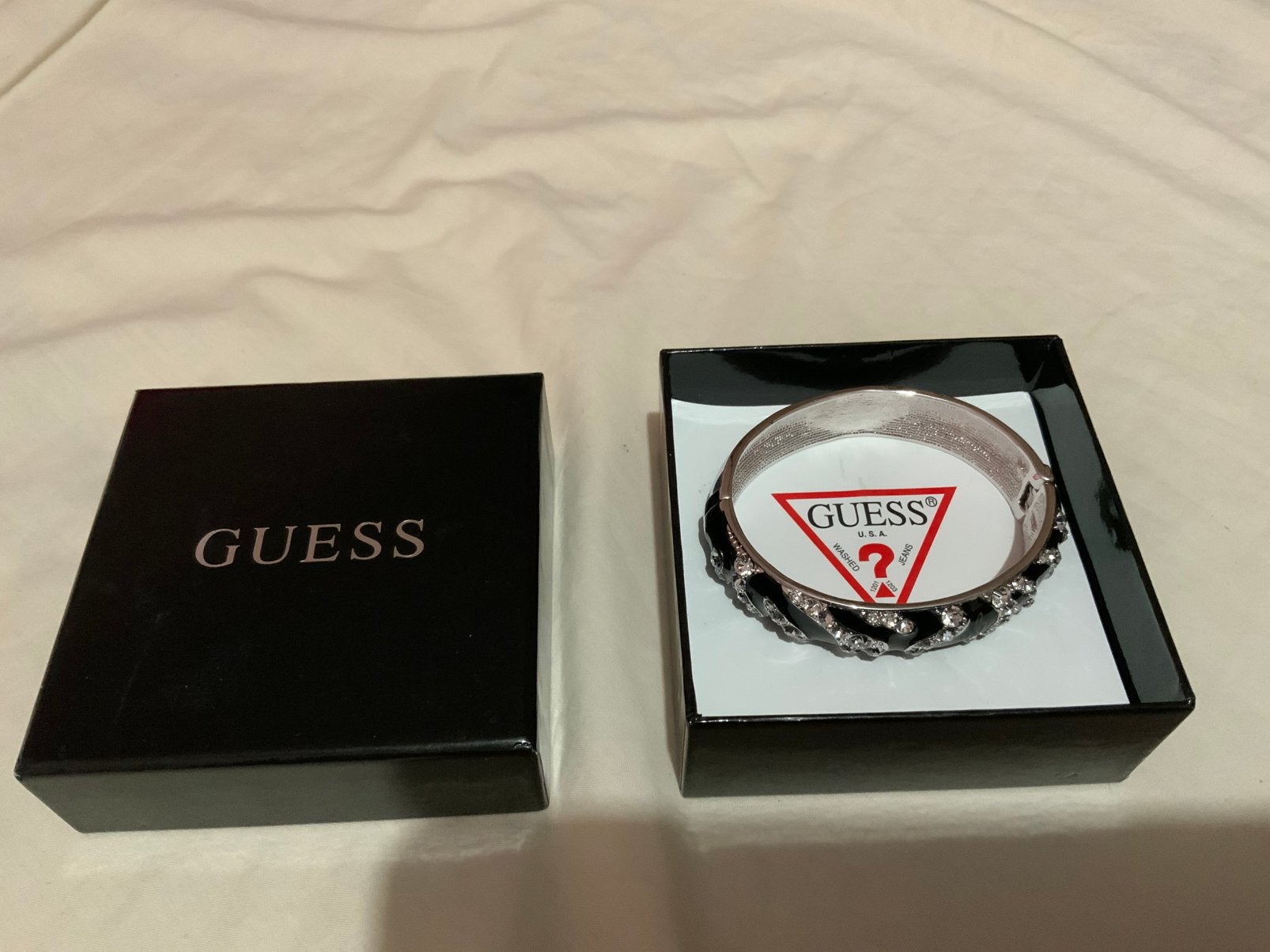 Guess arband zilver/zwart, Ophalen of Verzenden