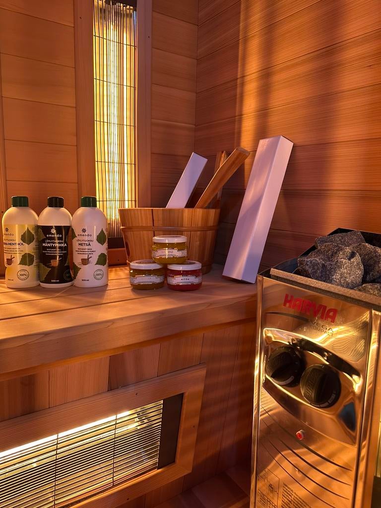 LUXE RED CEDAR COMBI SAUNA | INFRAROOD MET OPGIETKACHEL, Info@inner-stillness.nl, Fins of Traditioneel, 7665VB, Inner Stillness Wellness Retreat B.V