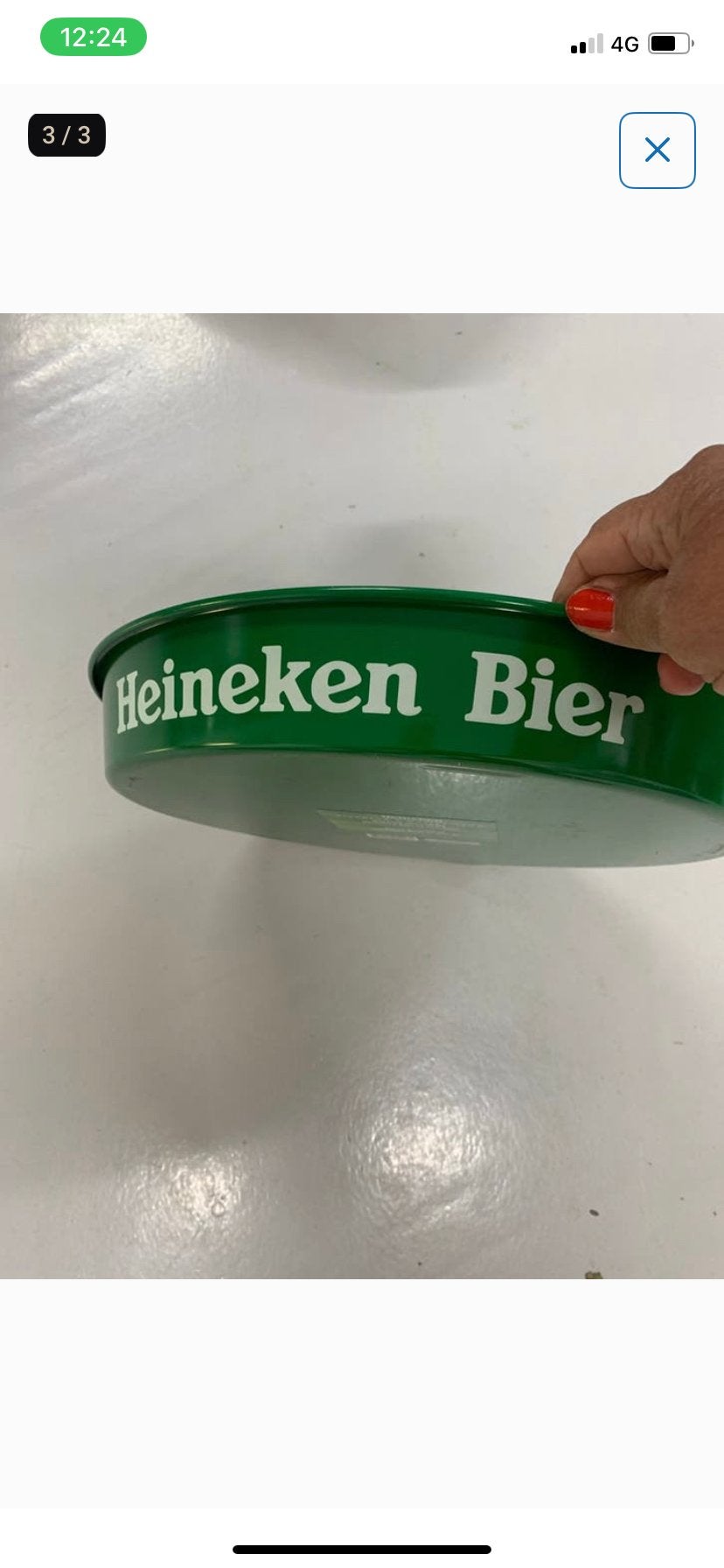 Heineken dienblad - groen, rond, Ophalen, Gebruikt, Gebruiksvoorwerp
