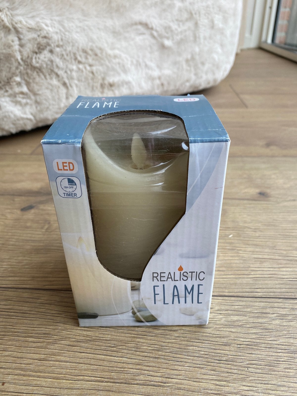 Ledkaars realistic flame NIEUW, Overige materialen, Nieuw, Ophalen of Verzenden, Crème