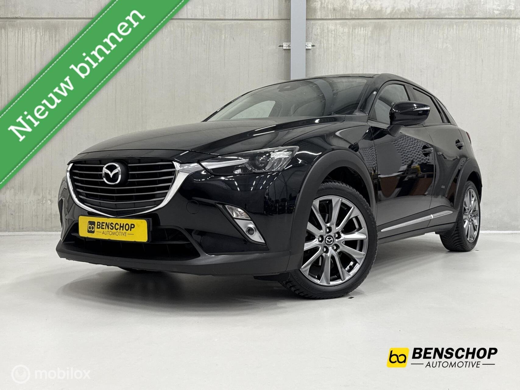 Mazda CX-3 2.0 SkyActiv-G 120 GT-Luxury Leer Navi Camera HUD, 1998 cc, 625 kg, 4 cilinders, Zwart