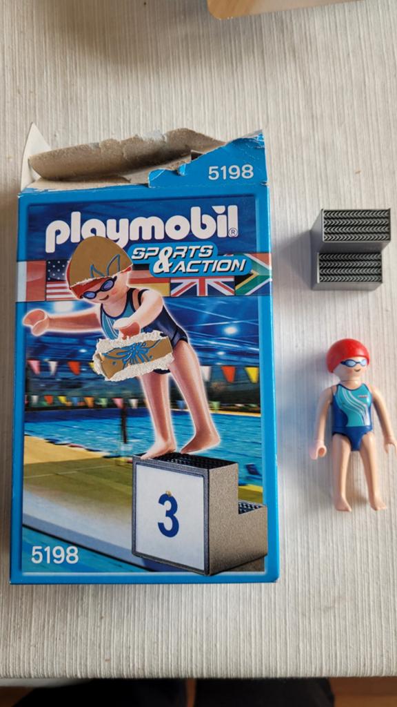 Playmobil Sports & Action Zwemmer 5198 met doos, Ophalen of Verzenden, Zo goed als nieuw, Complete set