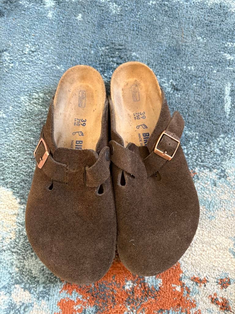 Birkenstock Boston - Maat 39, Slippers, Bruin, Ophalen of Verzenden, Zo goed als nieuw