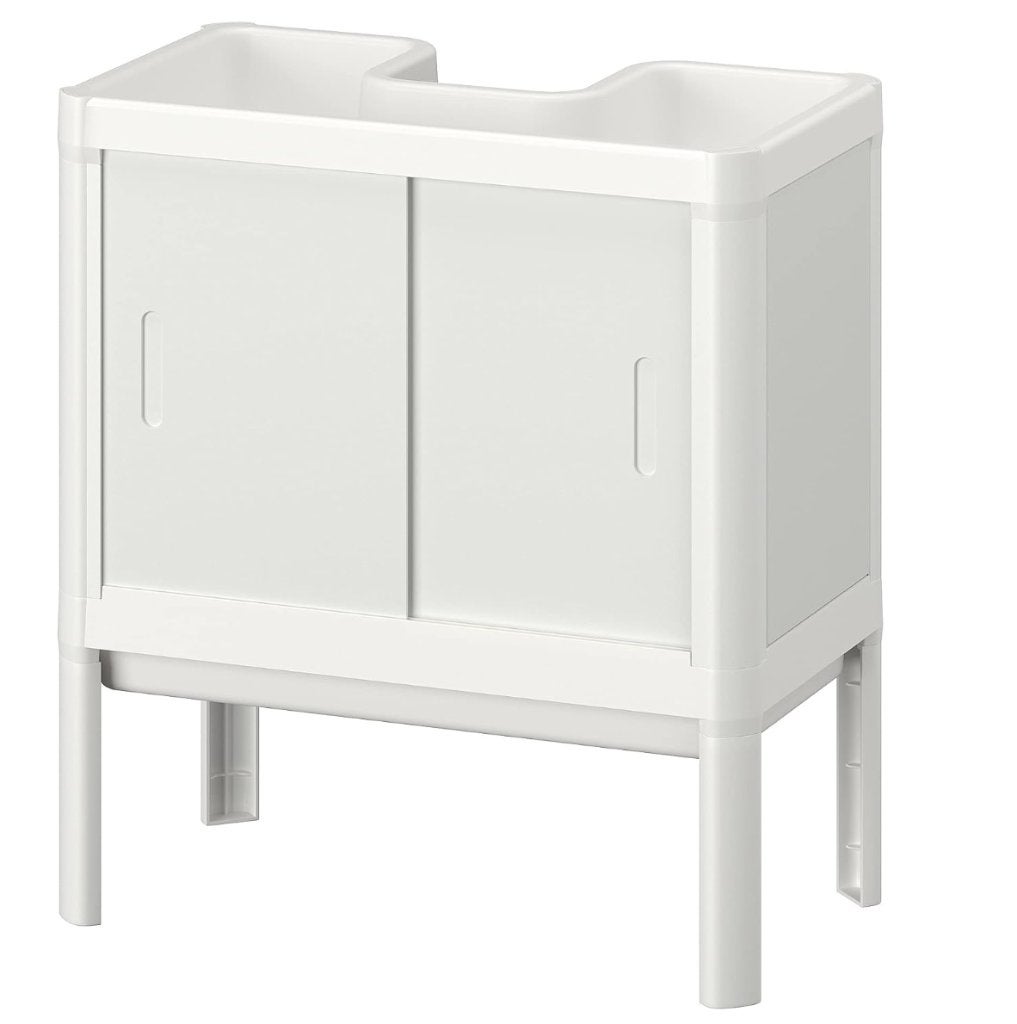 Wash-basin base cabinet w 2 doors white 44x50x25 cm, Ophalen, Kunststof, Overige typen, Zo goed als nieuw