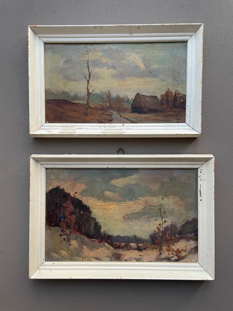 Twee Schilderijen: Winter- en Heidelandschap (W. Reilingh?), Ophalen of Verzenden