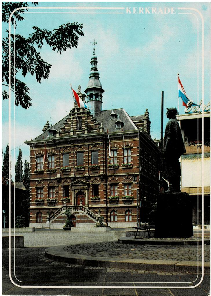 Ansichtkaart Kerkrade, Stadhuis, Verzamelen, Ansichtkaarten | Nederland, Ophalen of Verzenden, 1980 tot heden, Gelopen, Limburg