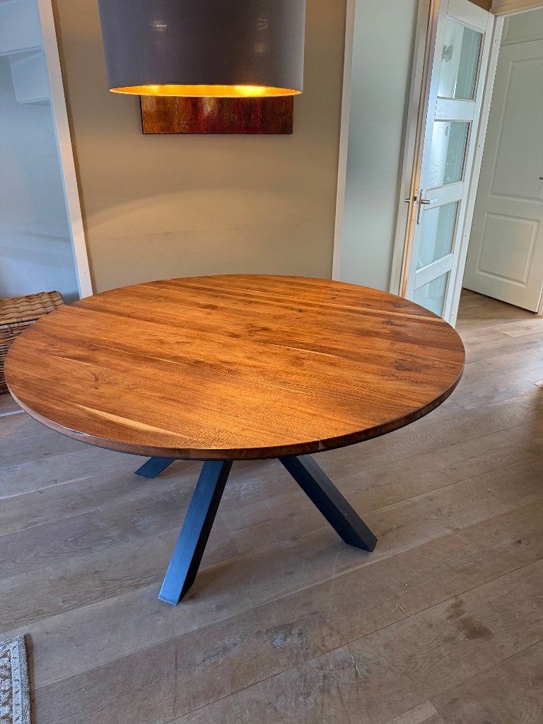 ronde eettafel teak, Ophalen, Rond, Zo goed als nieuw, Vijf personen of meer