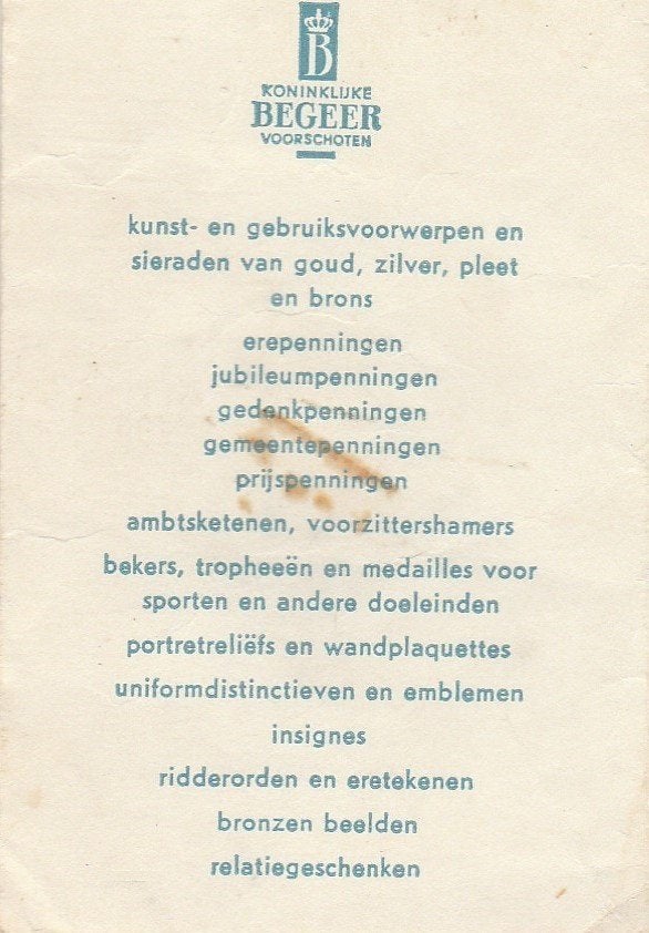 Koninklijke Begeer Voorschoten - goud zilver brons pleet, Ophalen of Verzenden