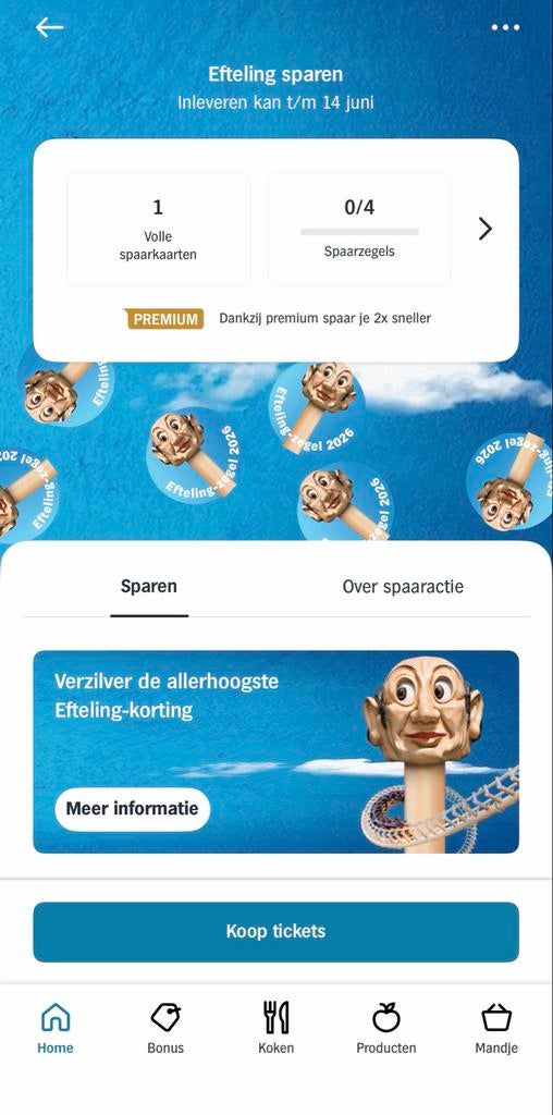 Efteling spaarkaart AH - Volle spaarkaart voor korting, Verzamelen, Ophalen of Verzenden, Nieuw, Overige typen