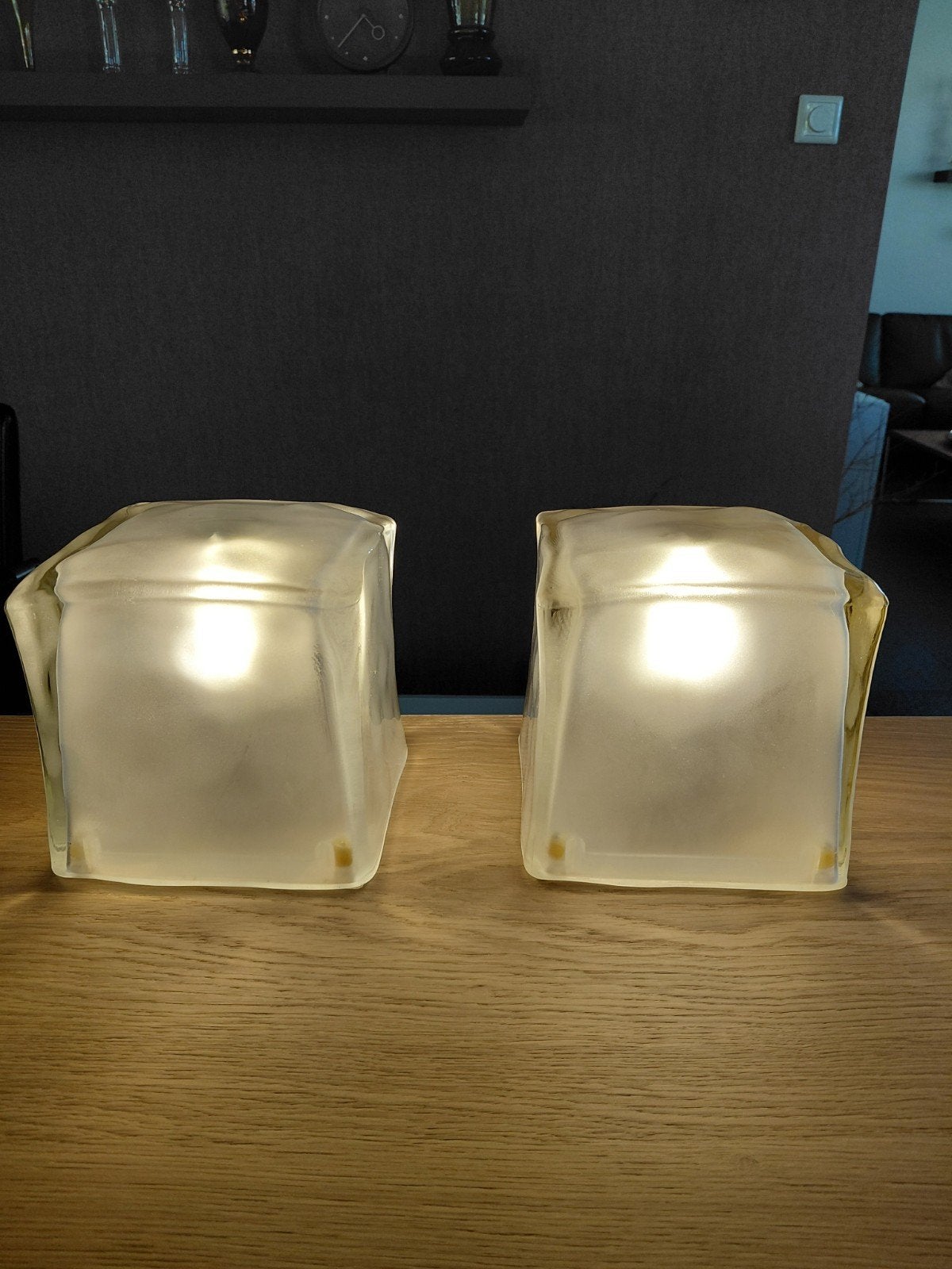 2 lampen,  Iviken ,Ice Cube, IKEA, Gebruikt, 20 cm, Wit, Ophalen of Verzenden