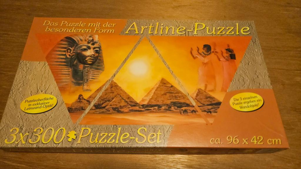 Artline-Puzzle 3x300 Stukjes Egypte Thema, Hobby en Vrije tijd, Denksport en Puzzels, Ophalen, Minder dan 500 stukjes, Gebruikt