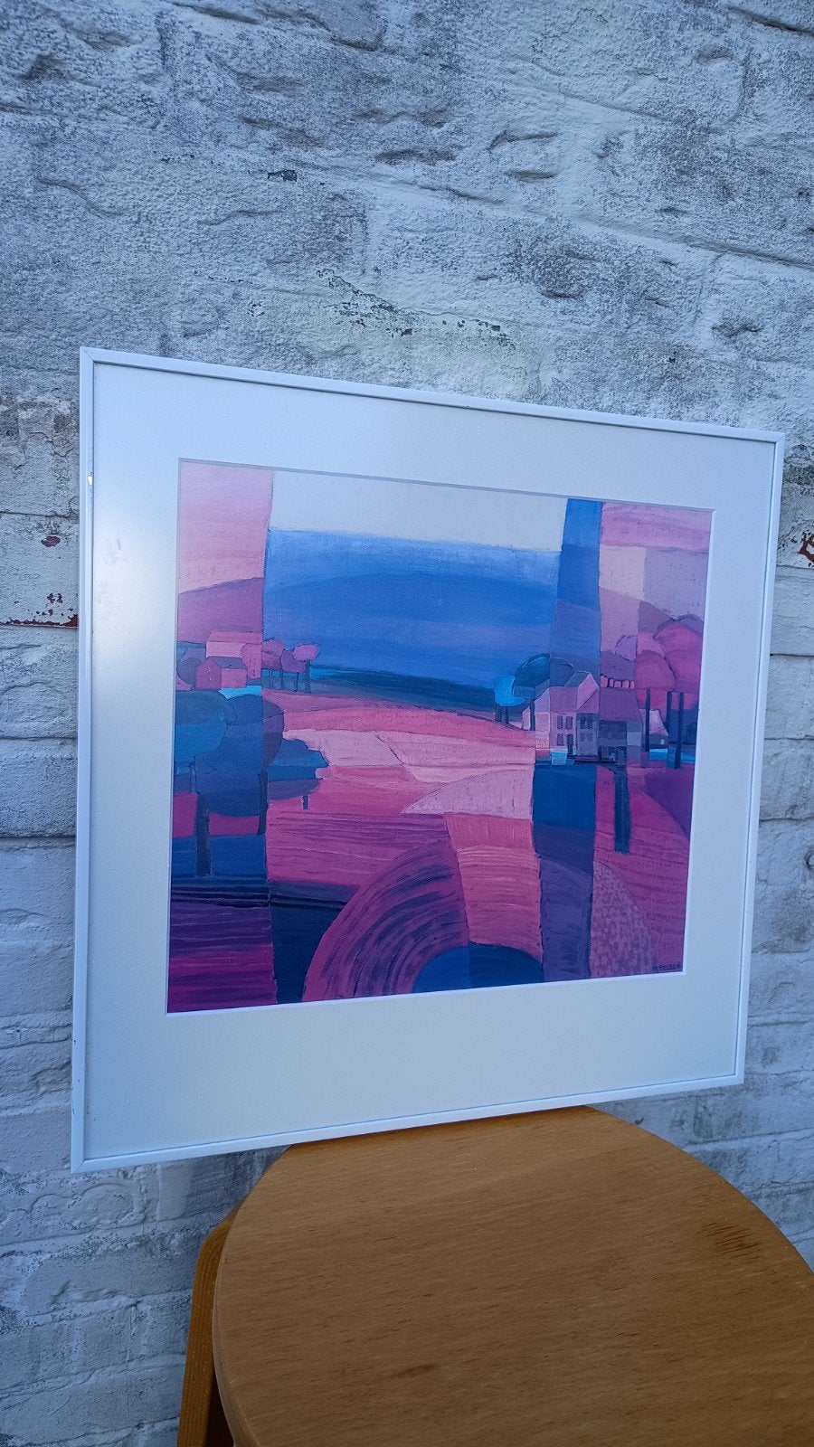 Zeefdruk Ton Schulten - Ingelijst (45,5x45,5 cm), Zeefdruk, Ophalen of Verzenden, Landschappen, Gesigneerd