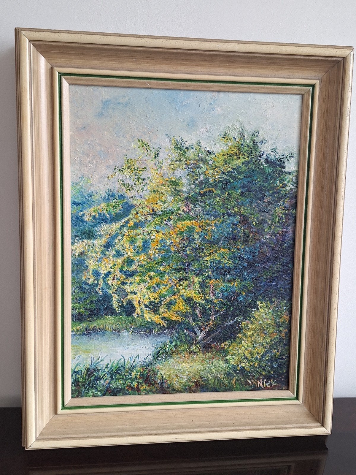 2 Moderne Schilderijen van Niek: Landschappen in Olieverf, Antiek en Kunst, Doek, Impressionistisch, Ophalen of Verzenden, Landschap