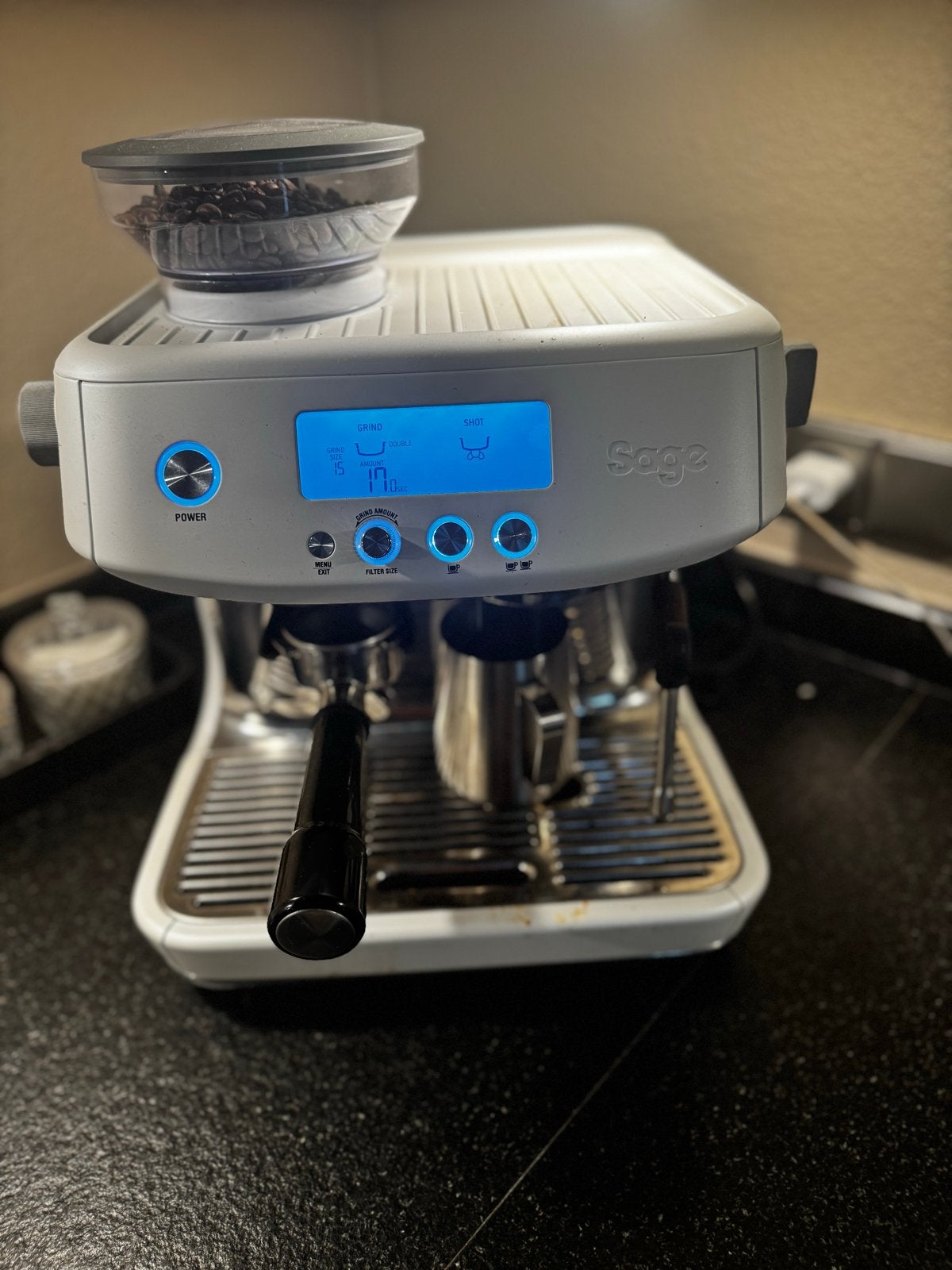 Sage The Barista Pro Sea Salt Espressomachine SES878, Witgoed en Apparatuur, Koffiezetapparaten, Espresso apparaat, 10 kopjes of meer