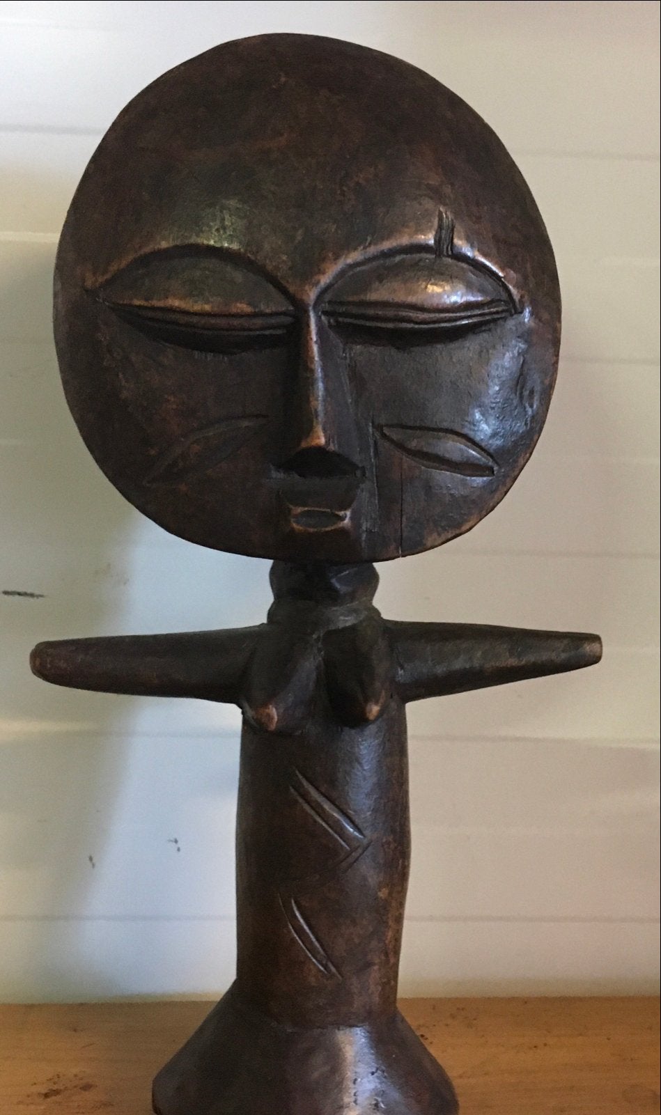 Ashanti vruchtbaarheidspop (Akuaba) - 32 cm, Hout, Bruin, Afrika, Ophalen of Verzenden