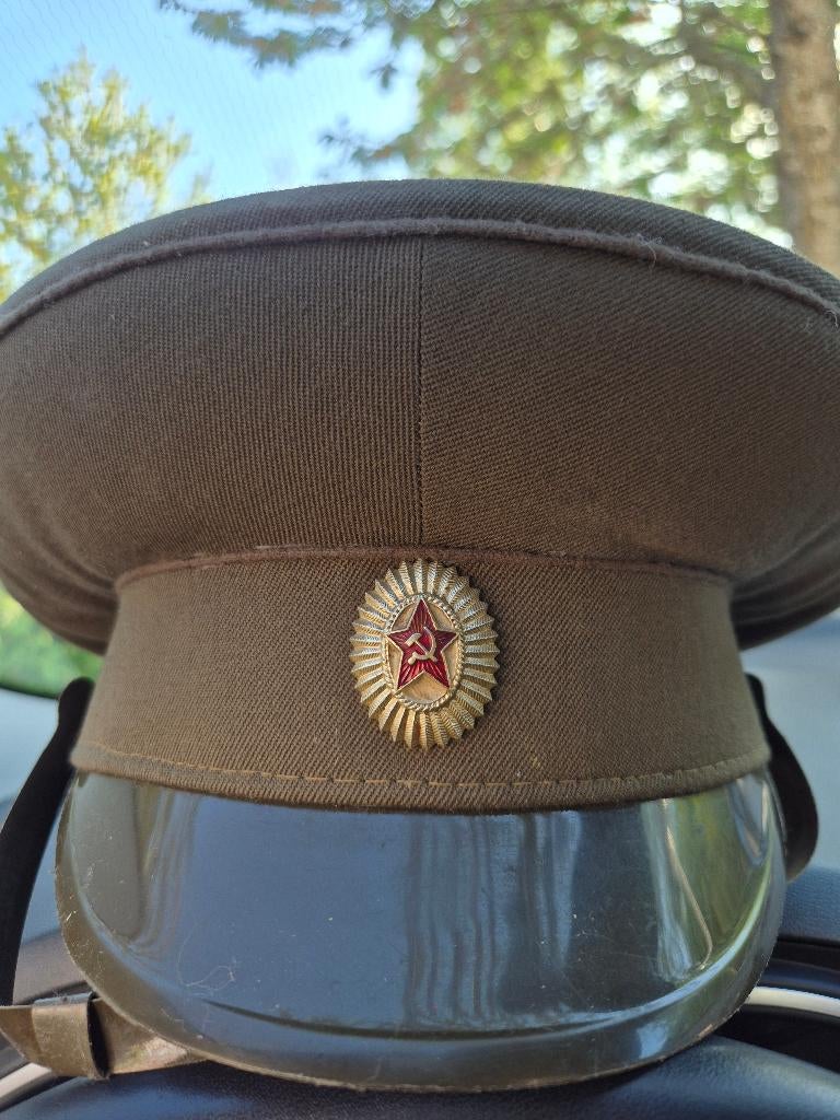 officierspet uit de Sovjet-Unie (USSR)., Verzamelen, Ophalen of Verzenden, Gebruikt, Hoed, Pet, of Sjaal