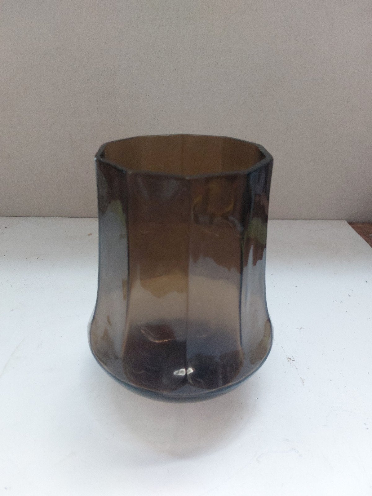 Libbey Glass Co. Tawny Brown Vaas Jaren '70, Antiek en Kunst, Antiek | Glas en Kristal, Ophalen of Verzenden