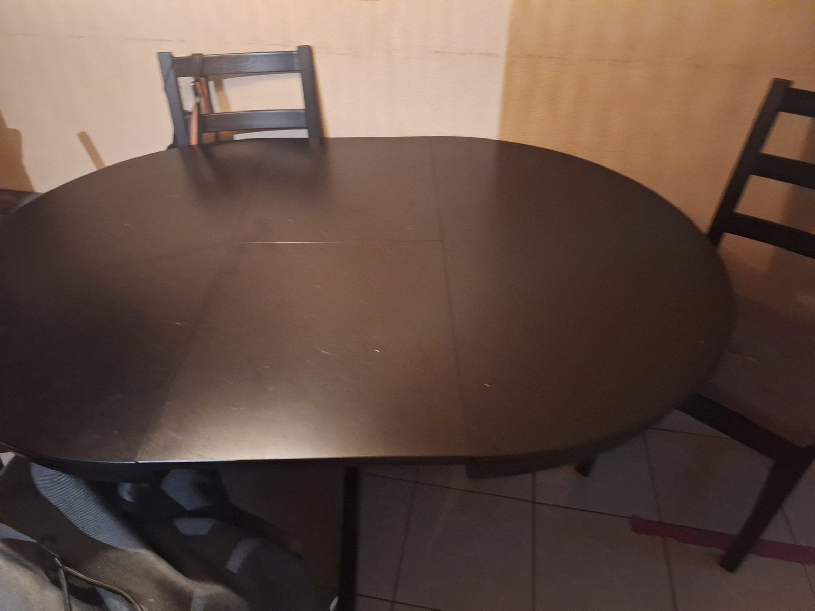 IKEA Eettafel met 4 stoelen - Ophalen in Duiven, Ophalen, Gebruikt, Vier personen, Ovaal