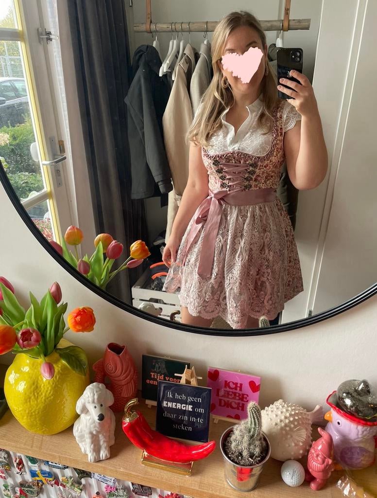 Originele, complete Dirndl jurk Krüger Madl mt 36, Kleding | Dames, Ophalen of Verzenden, Zo goed als nieuw, Maat 36 (S), Boven de knie