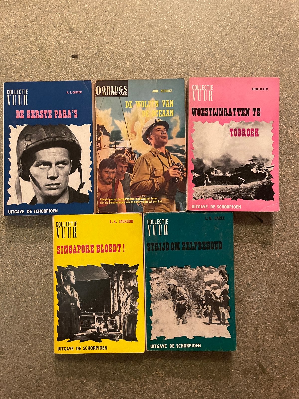 5x Collectie Vuur Oorlogsboeken - De Schorpioen, Ophalen of Verzenden, Tweede Wereldoorlog, Gelezen, Algemeen