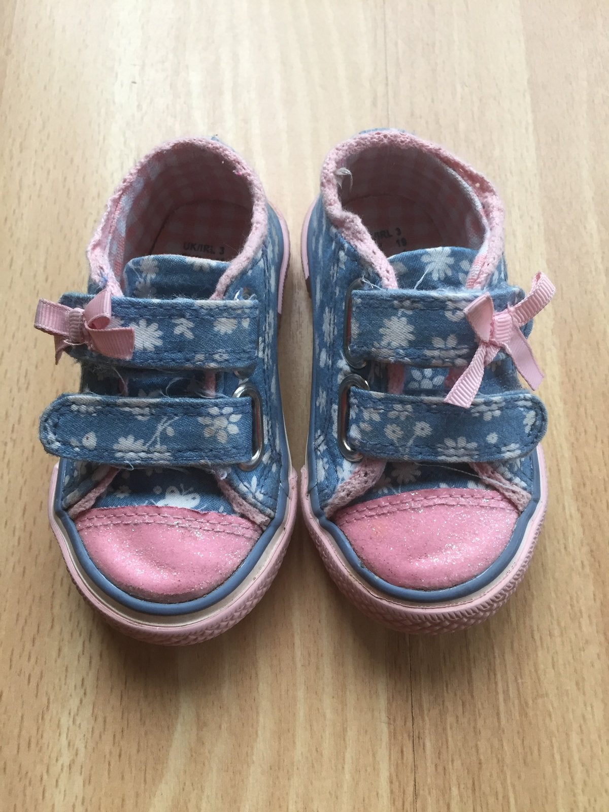 Schoenen meisje maat 18 zgan roze blauw 1-2 jaar, Ophalen of Verzenden, Zo goed als nieuw, Meisje, Schoentjes
