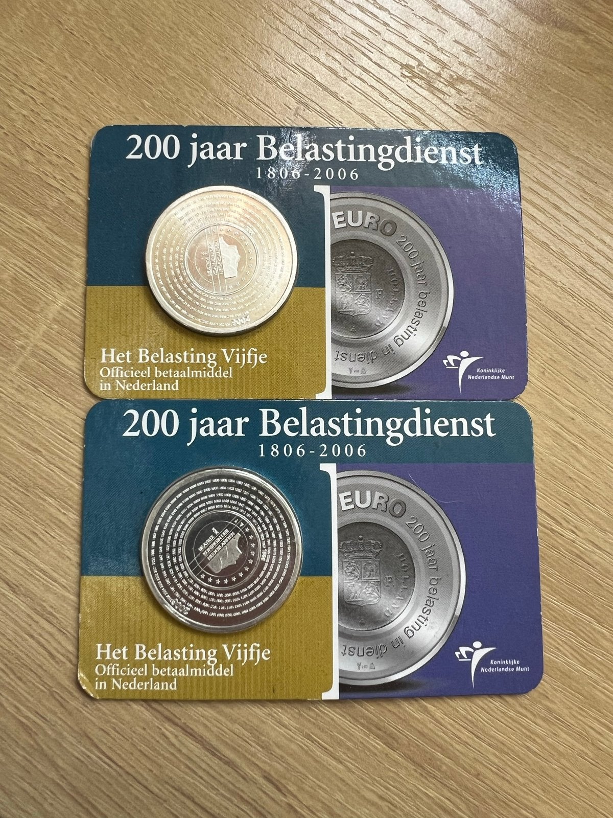 Het Belasting Vijfje 200 jaar Belastingdienst 1806-2006, Ophalen of Verzenden, Koningin Beatrix, Euro's, Setje