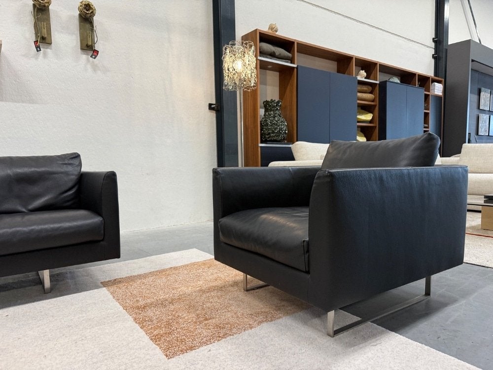 Als nieuw Montis Axel fauteuil zwart leer Design stoel, Ophalen of Verzenden, Zo goed als nieuw, Montis, 50 tot 75 cm