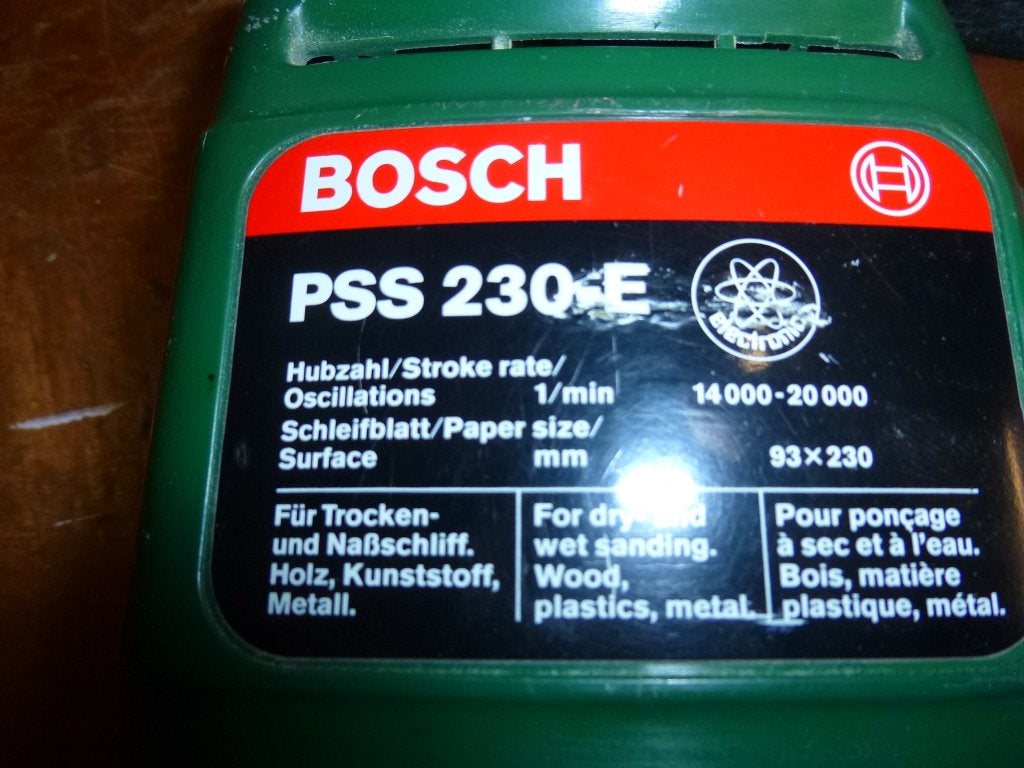 Bosch 230-E vlakschuurmachine, Ophalen of Verzenden, Gebruikt, Minder dan 600 watt, Vlakschuurmachine