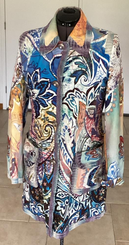 Daite kleurrijke dames zomerjas, maat L, Kleding | Dames, Jassen | Zomer, Gedragen, Maat 42/44 (L), Overige kleuren, Ophalen of Verzenden
