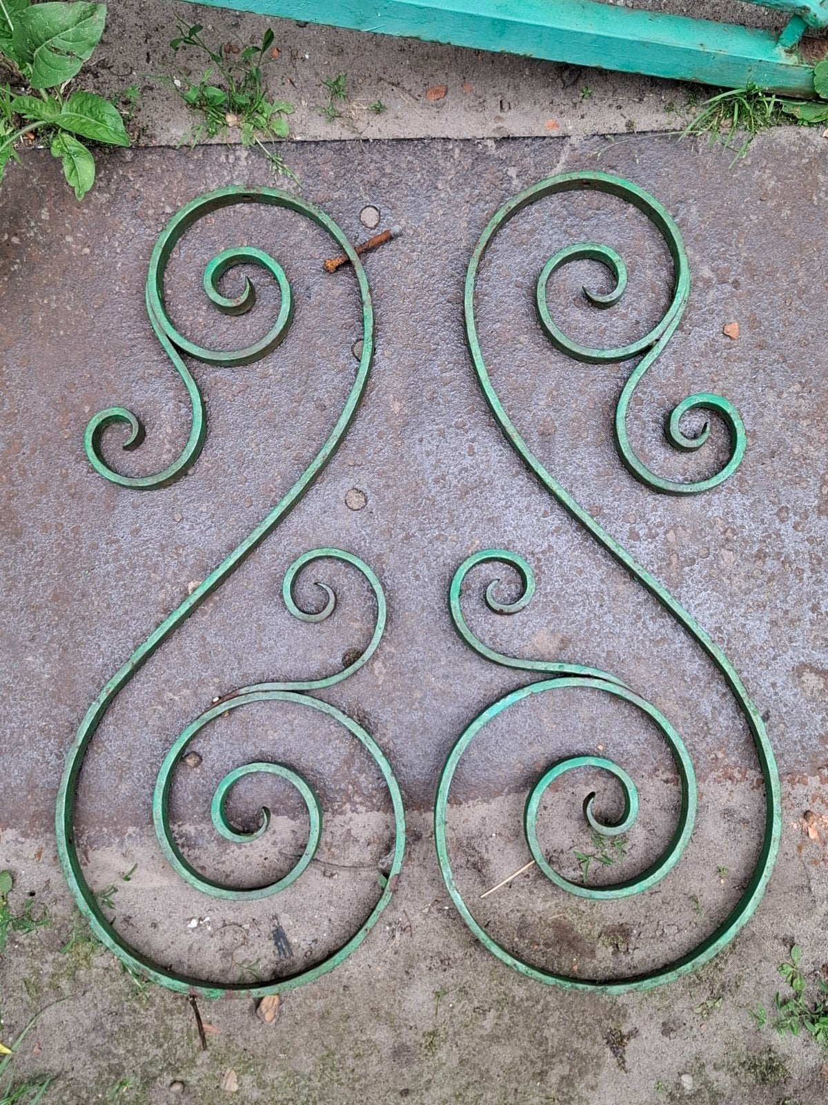 Set oude antieke smeedwerk smeedijzeren krullen ornamenten, Gebruikt, T, Ophalen of Verzenden, N