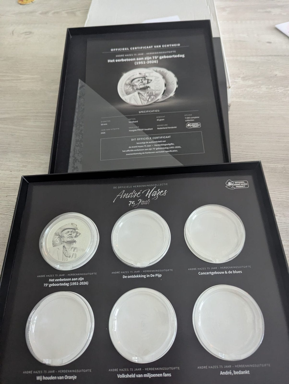 Andre Hazes Verzamelmunt 1 met echtheid certificaat, Ophalen, Vóór koninkrijk, Overige waardes
