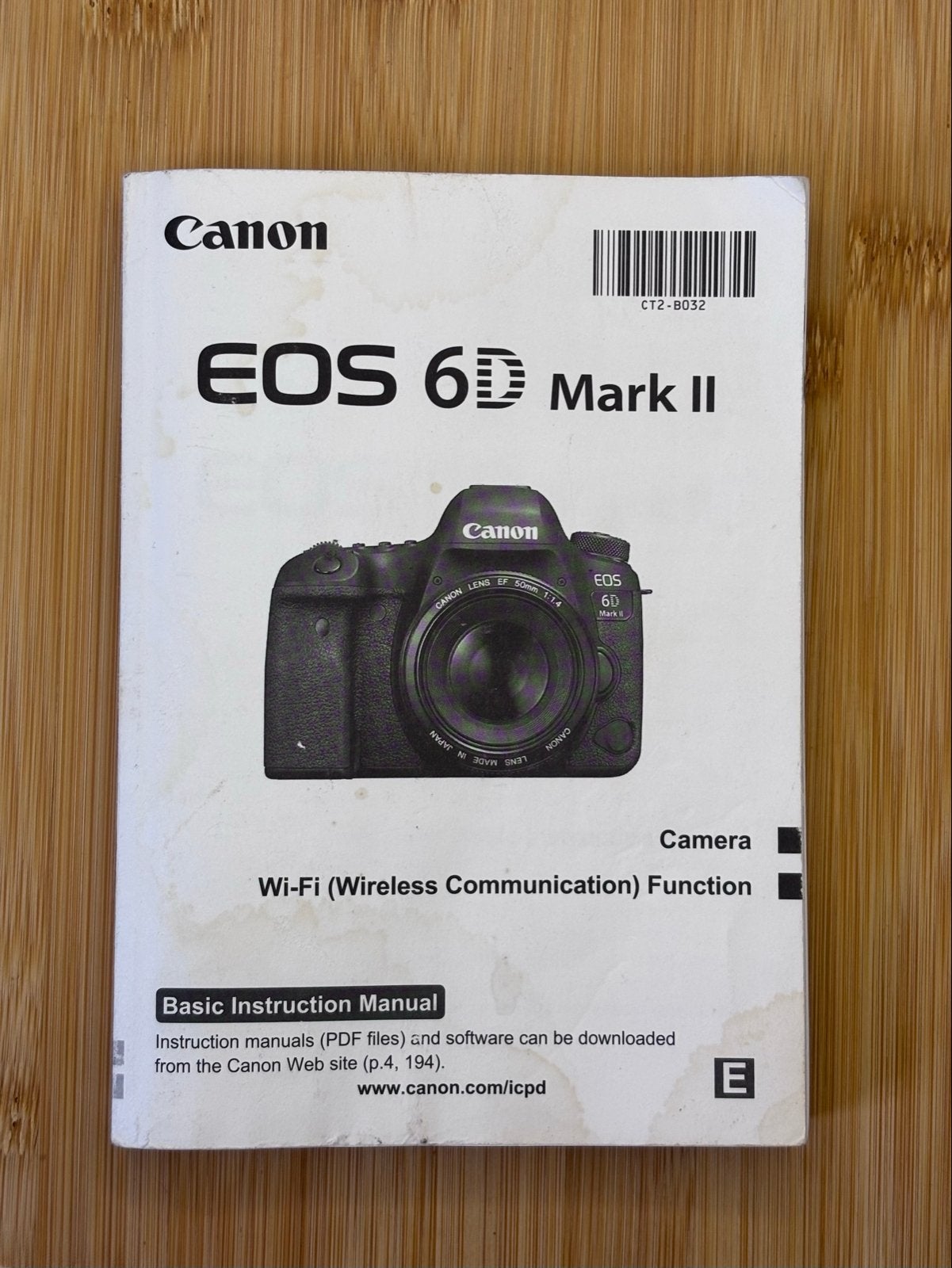 Canon EOS 6D Mark II Basic Instruction Manual, Ophalen of Verzenden, Canon, Geen optische zoom